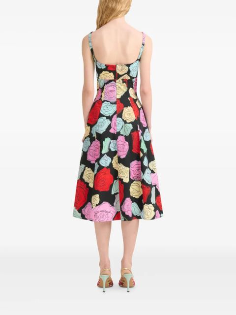 Marni floral-print A-line dress - Black