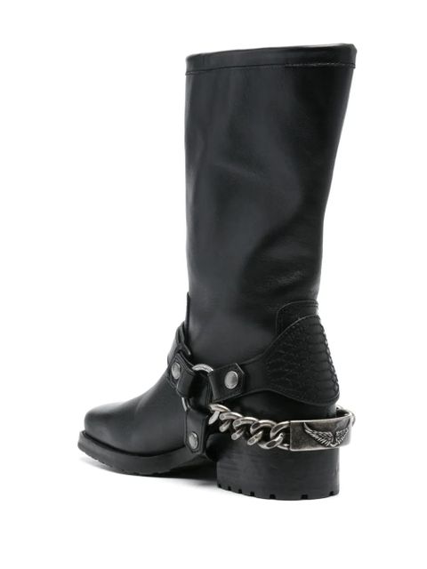 Zadig&Voltaire Igata leather biker boots - Black