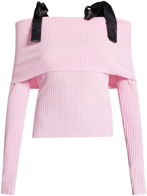 ROTATE BIRGER CHRISTENSEN off-shoulder strap sweater - Pink - zdjęcie produktu nr 1