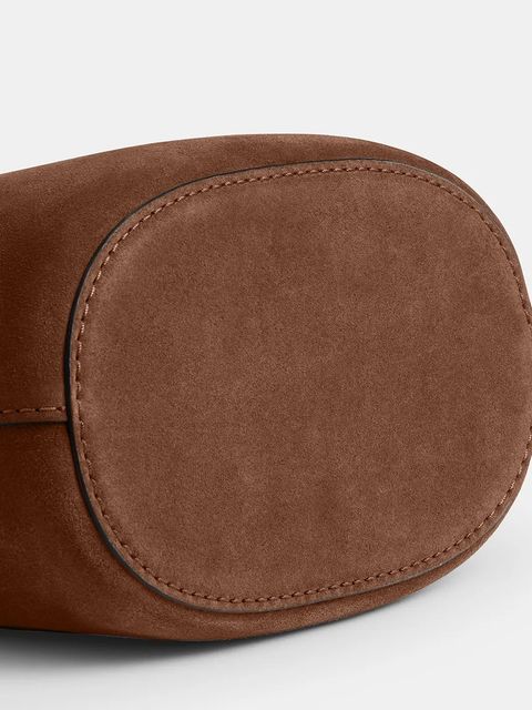 Coach torebka zamszowa Suede Bleecker Bucket 21 kolor brązowy CCW84