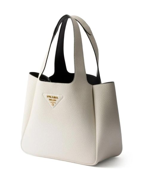 Prada small leather tote bag - White