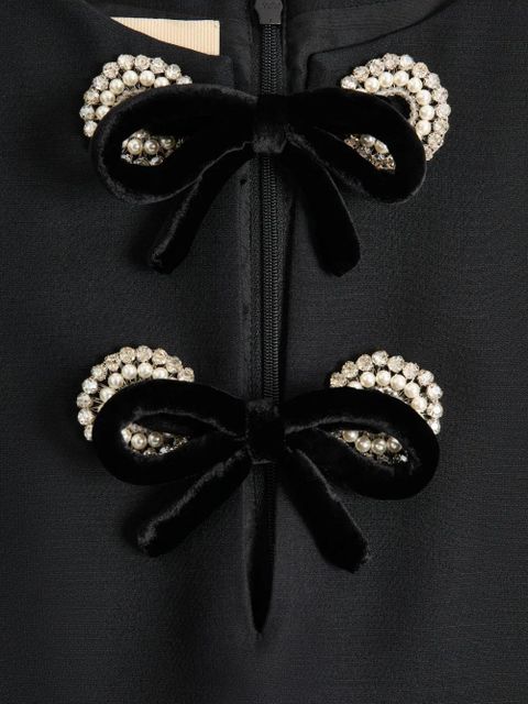 Valentino Garavani rhinestone-embroidered midi dress - Black