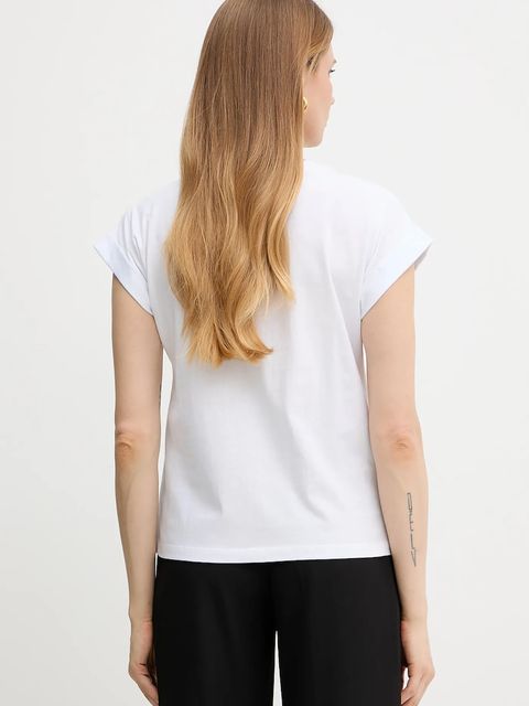 Twinset t-shirt bawełniany damski kolor biały 251TT2044