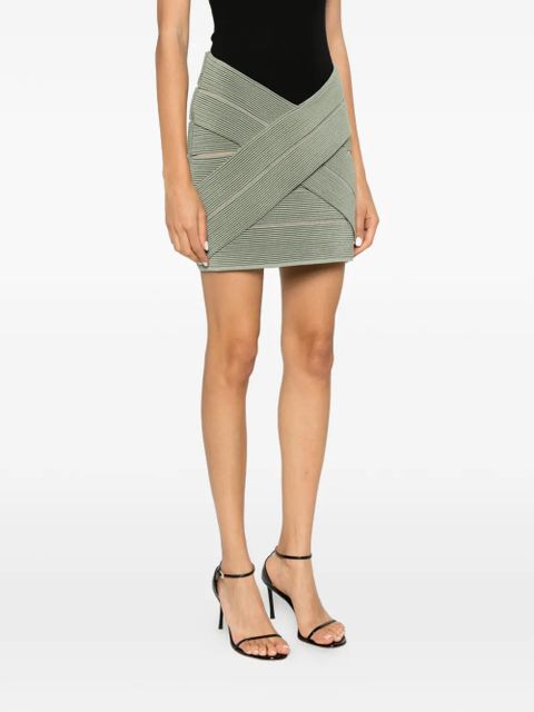Balmain crossover knitted skirt - Green