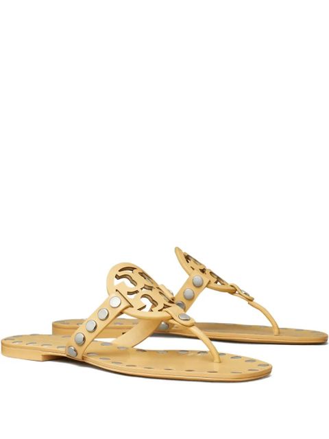 Tory Burch Miller studded leather flat sandals - Yellow - zdjęcie produktu nr 2