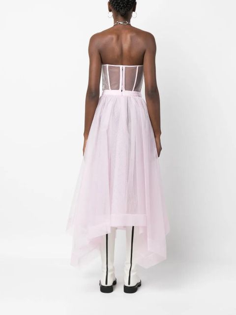 Alexander McQueen strapless boned-bodice dress - Pink