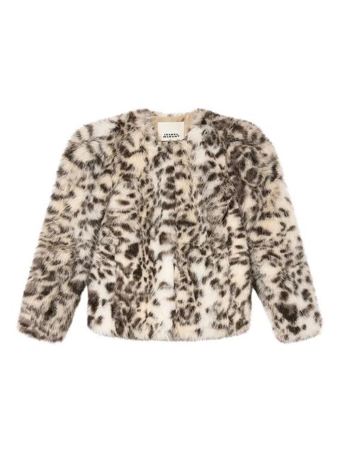 ISABEL MARANT Bahria animal-pattern jacket - Neutrals - zdjęcie produktu nr 1