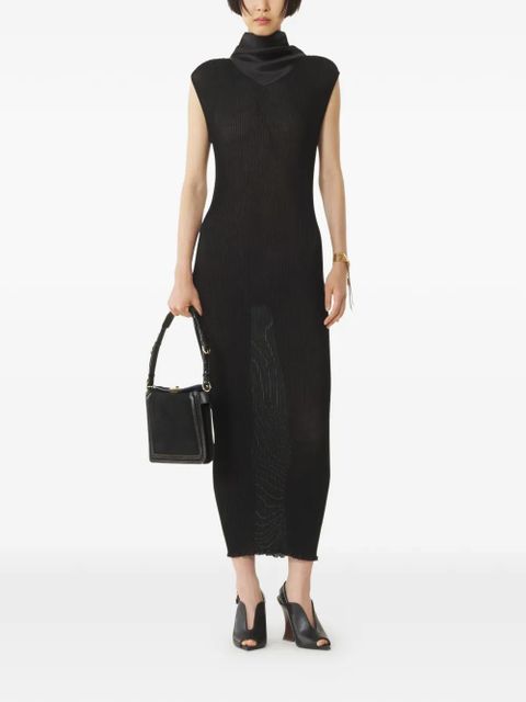 Lanvin ribbed scarf-neck midi dress - Black - zdjęcie produktu nr 2