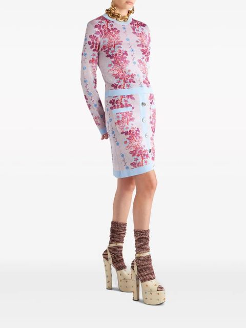 ETRO floral-jacquard crew-neck blouse - Pink