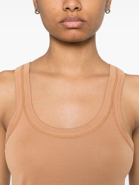 LEMAIRE ribbed cotton top - Brown