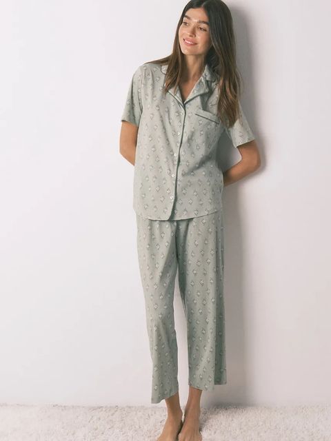 women'secret komplet piżamowy bawełniany damska kolor zielony 3592468 - zdjęcie produktu nr 1