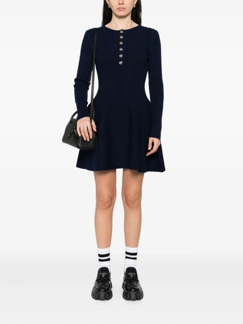 Maje ribbed button-front dress - Blue