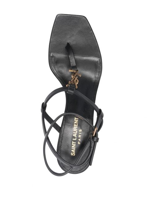 Saint Laurent 60mm Cassandra leather sandals - Black