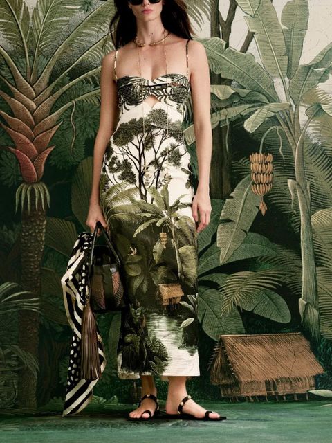 Johanna Ortiz Tropicana floral-jacquard midi dress - Green - zdjęcie produktu nr 2