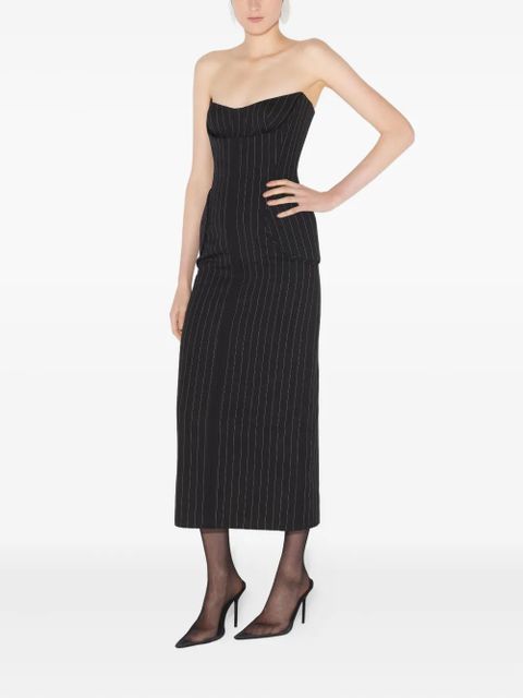 Jean Paul Gaultier pinstripe midi dress - Black