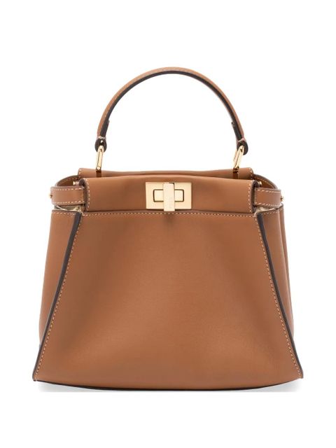 FENDI Peekaboo leather mini bag - Brown - zdjęcie produktu nr 1