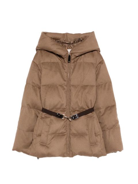 Max Mara hooded belted quilted jacket - Brown