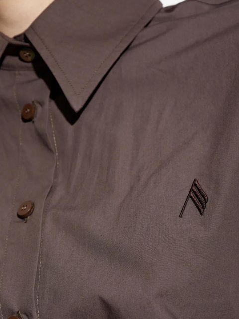 The Attico smocked ruffled mini dress - Brown - zdjęcie produktu nr 2