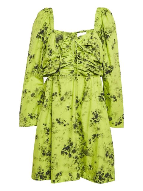 GANNI pre-owned ruched long-sleeve dress - Green - zdjęcie produktu nr 1