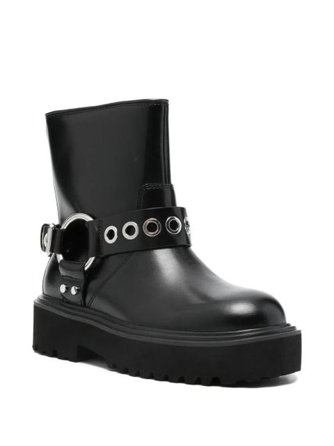 Maje 40mm eyelet-embellishment biker boots - Black - zdjęcie produktu nr 2