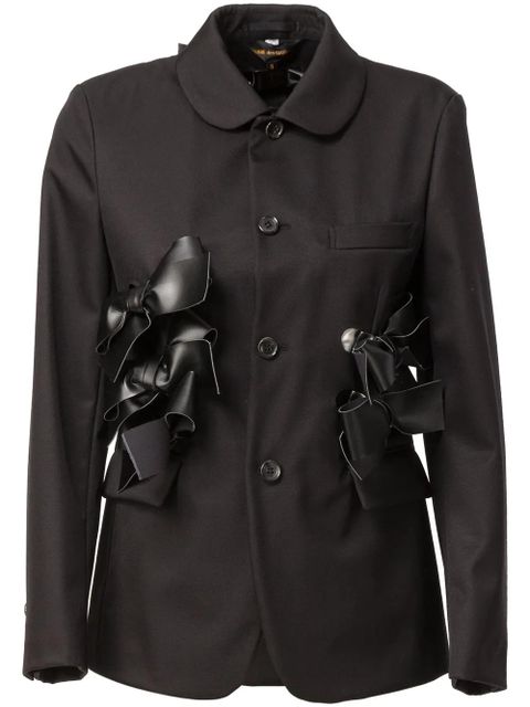 Comme Des Garçons bow appliqué round collar blazer - Black - zdjęcie produktu nr 1