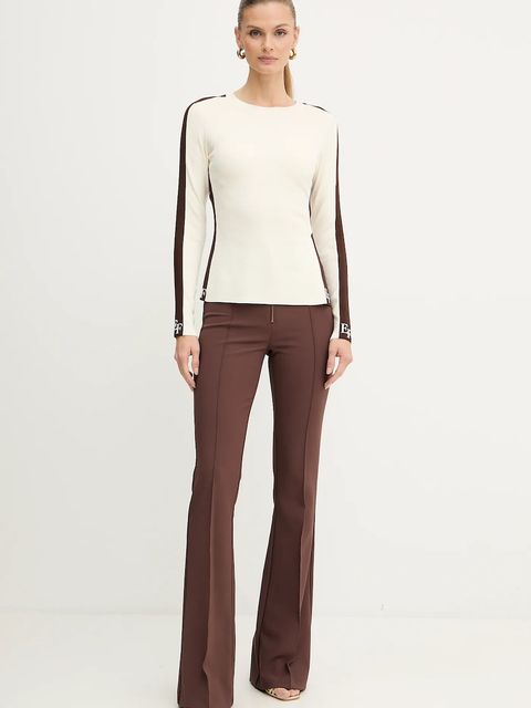 Elisabetta Franchi sweter damski kolor beżowy lekki MK03S56E2