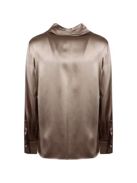 Max Mara knotted long-sleeve blouse - Brown - zdjęcie produktu nr 2