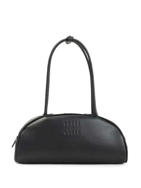 Miu Miu Beau embossed-logo shoulder bag - Black - zdjęcie produktu nr 1