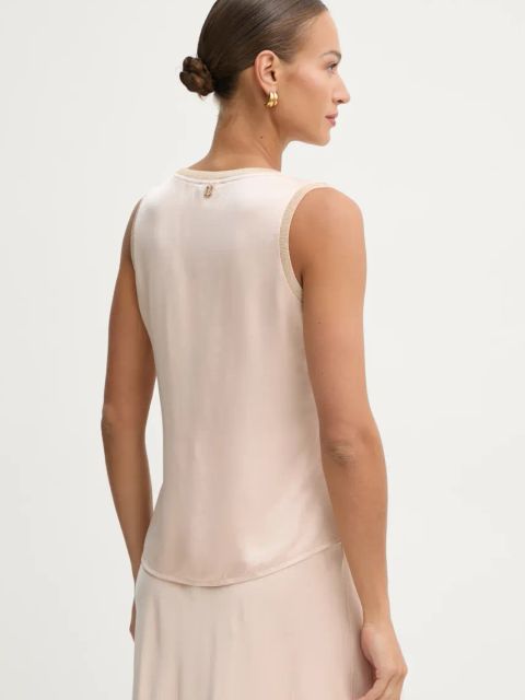 Fracomina bluzka damska kolor beżowy gładka FJ25ST2001W45101