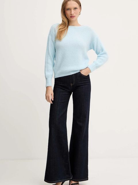 Morgan sweter z domieszką wełny MREINE damski kolor niebieski MREINE