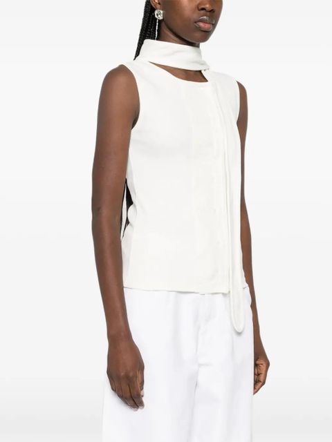 LEMAIRE asymmetrical fitted top - White