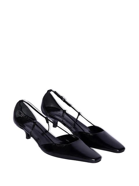 BY FAR 40mm Francine Creased leather pumps - Black - zdjęcie produktu nr 2