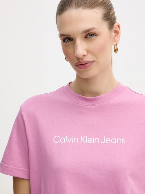 Calvin Klein Jeans t-shirt bawełniany damski kolor fioletowy LV047C912G