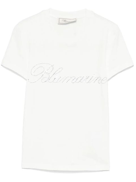 Blumarine rhinestone-logo T-shirt - White - zdjęcie produktu nr 1