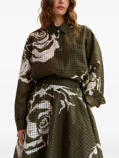 Essentiel Antwerp Jorange floral-print shirt - Green