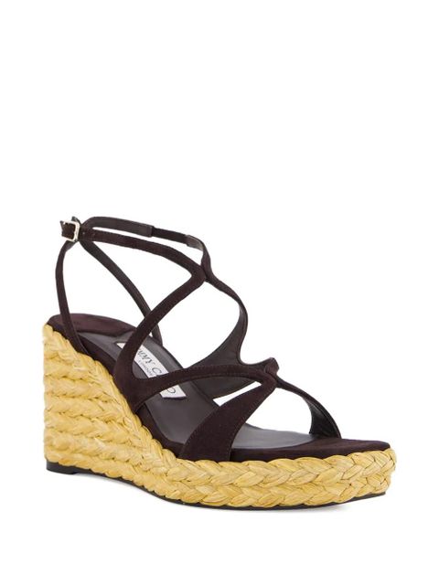 Jimmy Choo Ayla raffia wedged sandals - Brown - zdjęcie produktu nr 2
