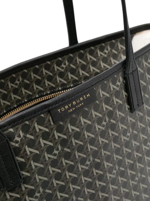 Tory Burch monogrammed logo tote bag - Black