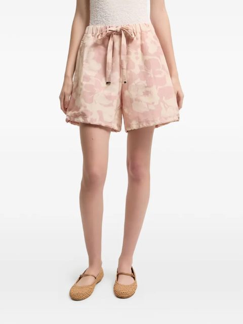 Moncler floral-print chiné shorts - Pink - zdjęcie produktu nr 2