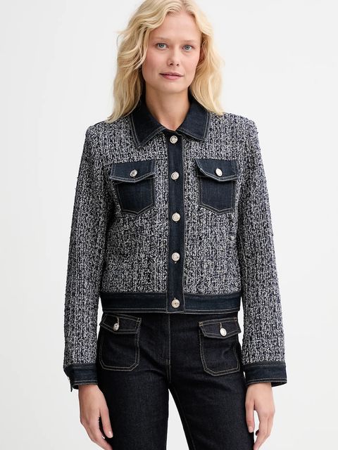 Morgan marynarka kolor granatowy jednorzędowa wzorzysta VOSCAR - zdjęcie produktu nr 1