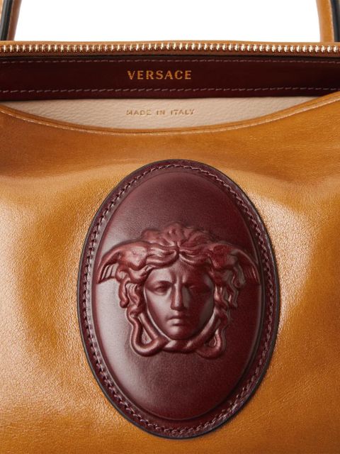 Versace Roomy small leather boston bag - Brown