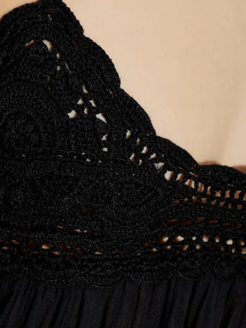 Ulla Johnson Linnea tassel crochet midi dress - Black