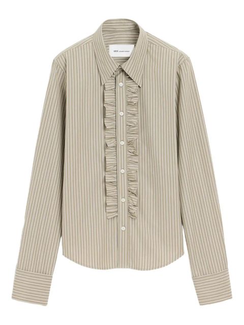 AMI Paris ruffled striped shirt - Grey - zdjęcie produktu nr 1
