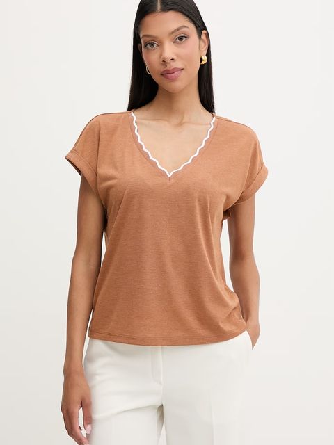 Morgan T-shirt basic damski z wiskozą - zdjęcie produktu nr 1