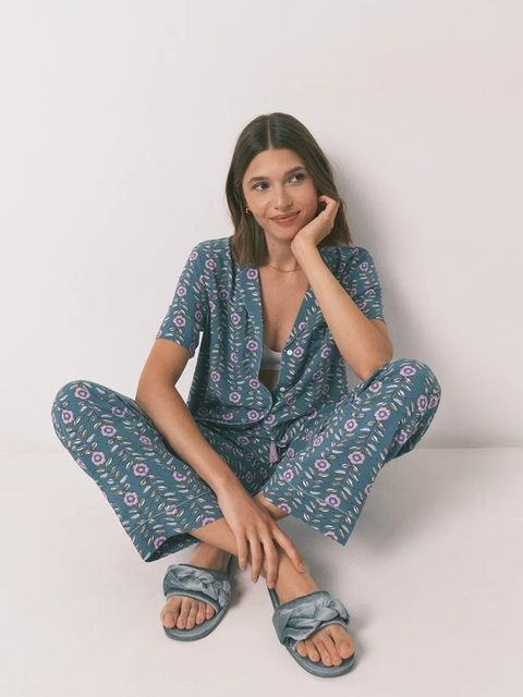 women'secret piżama damska kolor zielony 4852100