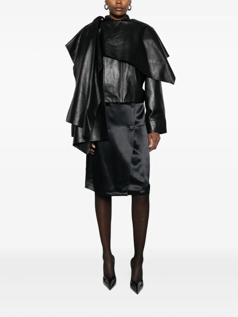 Ferragamo satin midi skirt - Black