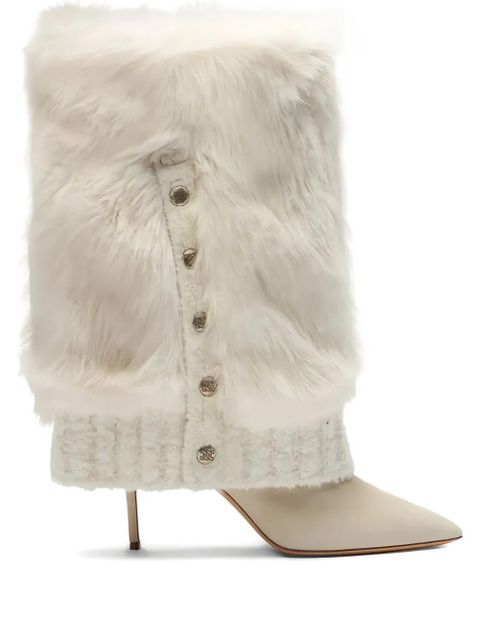 Casadei 80mm fur-overlay buttoned boots - Neutrals - zdjęcie produktu nr 1