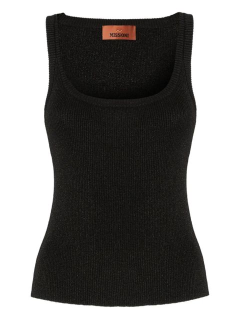Missoni ribbed scoop-neck top - Black - zdjęcie produktu nr 1