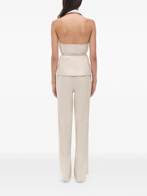 Simkhai Campbell collared wrap top - Neutrals