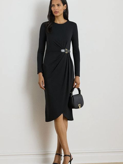 Lauren Ralph Lauren sukienka kolor czarny midi dopasowana 200980222 - zdjęcie produktu nr 1