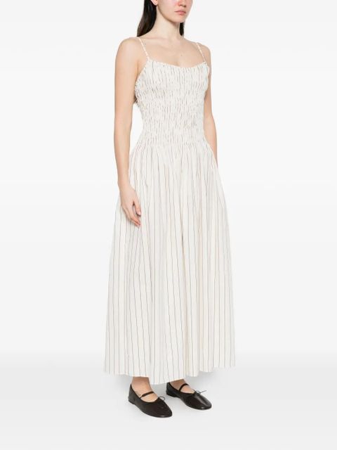 Faithfull the Brand Araceli striped shirred maxi dress - Neutrals